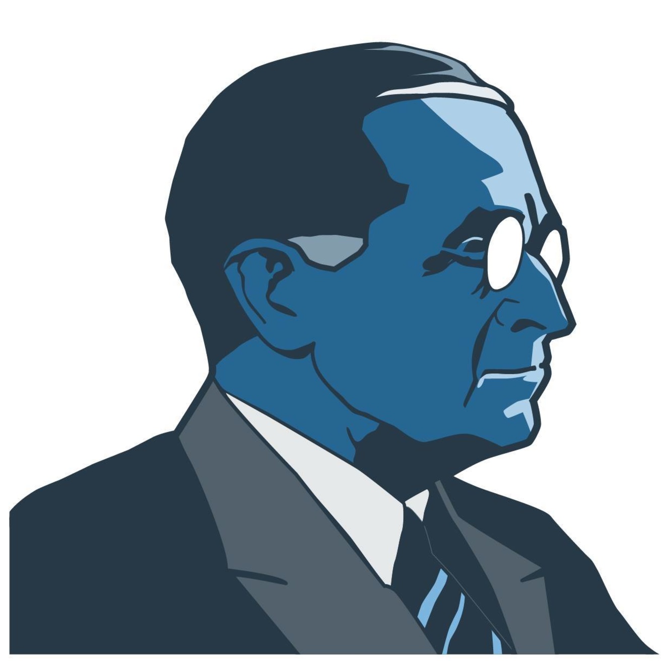 Illustrated bust of President Harry Truman